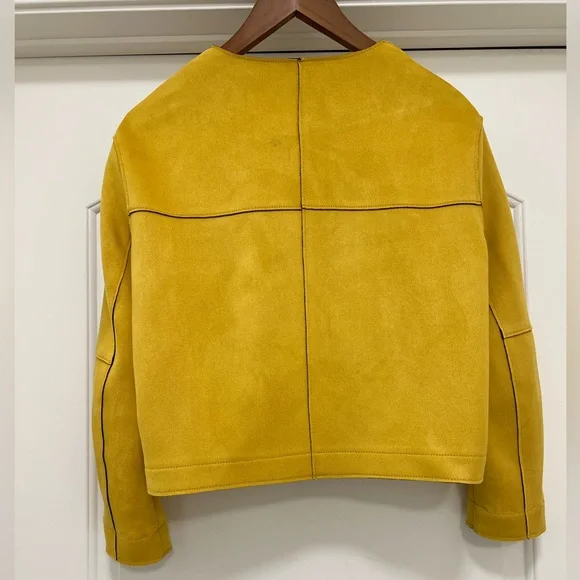Zara Suede Effect Jacket in Mustard - Picture 6 of 10